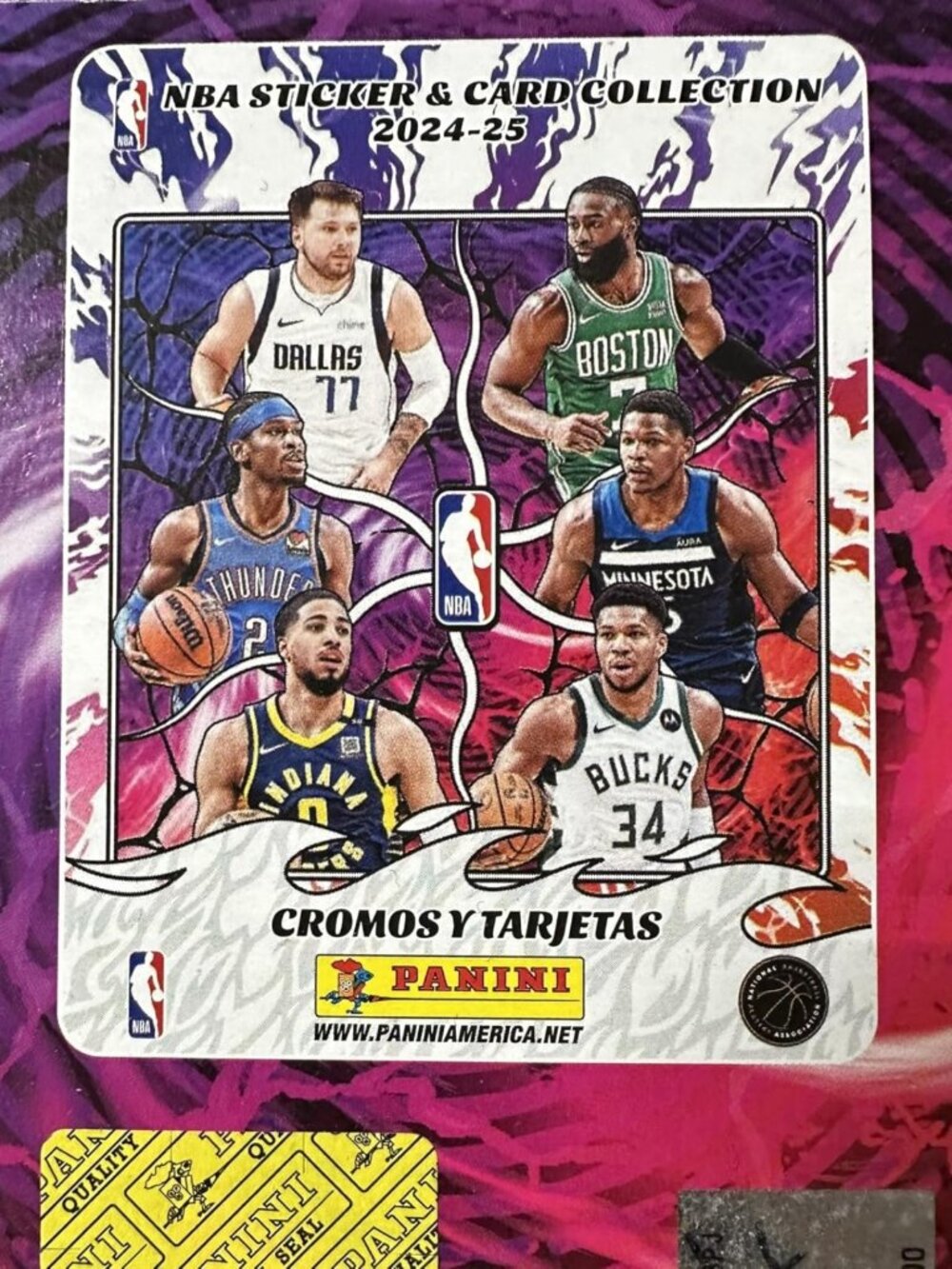 Unopened 2024-2025 Basketball Sticker Collection Box - 50 Packs, 250 Stickers